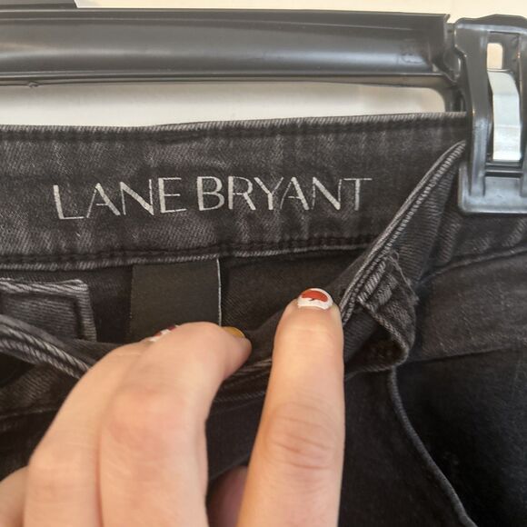 Lane Bryant Skinny Ankle Jeans Size 20 Black Mid-Rise -Stretch Distressed Y2K - Picture 7 of 12